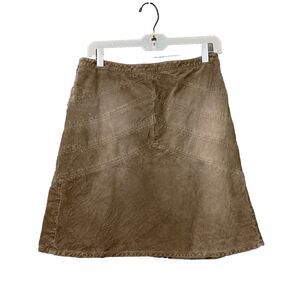 Ann Taylor LOFT Brown Corduroy Skirt Women's Size 6 Brown patchwork Boho
